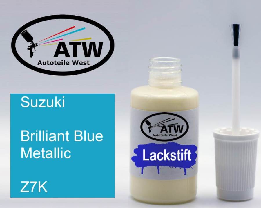 Suzuki, Brilliant Blue Metallic, Z7K: 20ml Lackstift, von ATW Autoteile West.